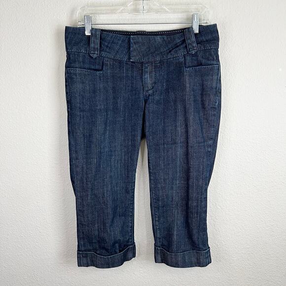 Banana Republic Denim - Banana Republic Urban Denim Capris Women's 6 Trouser Low Rise Cuffed Dark Wash